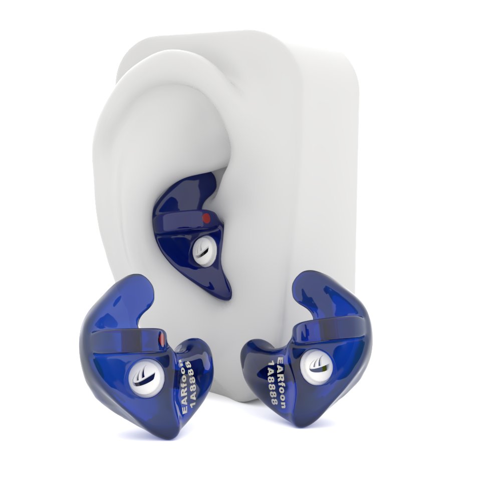 Angepasster Gehörschutz | Otoplastik | Modell BlueFit-X, Bauform Fullconcha | Langzeit-Tragekomfort und beste Qualität | EARfoon Deutschland GmbH
