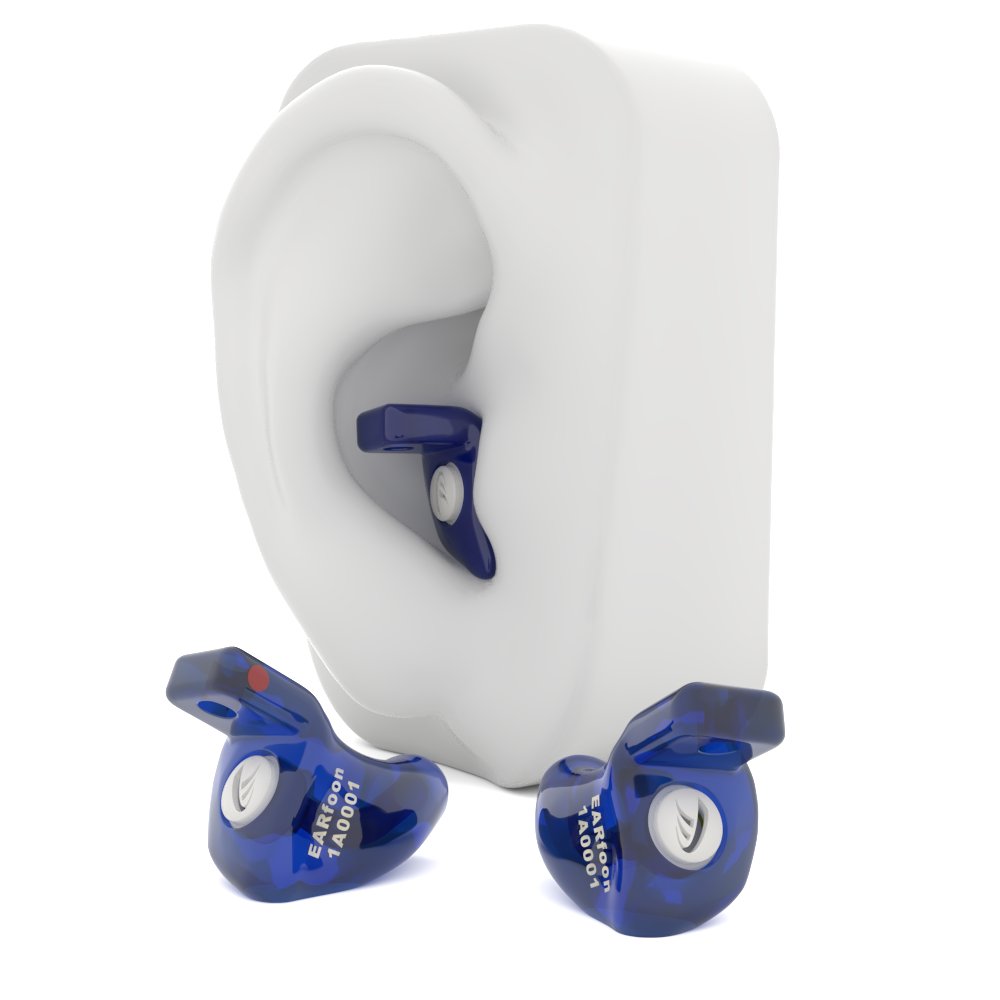 Angepasster Gehörschutz | Otoplastik | Modell BlueFit-X, Bauform Gehörgang | Langzeit-Tragekomfort und beste Qualität | EARfoon Deutschland GmbH